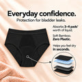 Dried Angels leak protection panty: absorbs 3 to 4 pads' worth of liquid, PFAS-free bamboo, feels dry in seconds